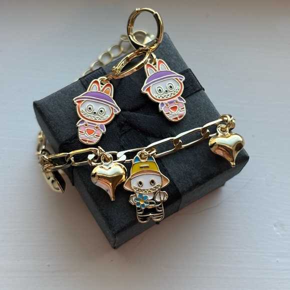 Jewelry - Labubu Themed Bracelet and Earring Set